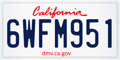 CA license plate 6WFM951