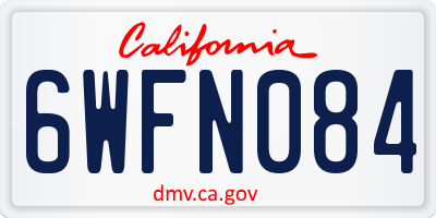 CA license plate 6WFN084