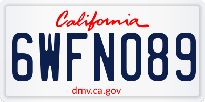 CA license plate 6WFN089