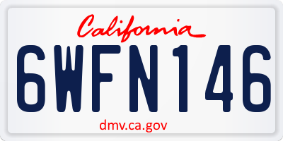 CA license plate 6WFN146