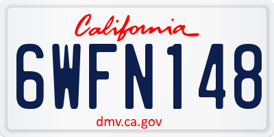 CA license plate 6WFN148