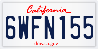 CA license plate 6WFN155