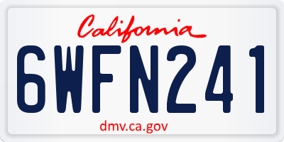 CA license plate 6WFN241