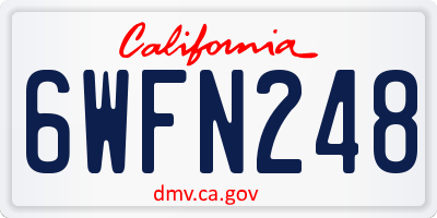CA license plate 6WFN248