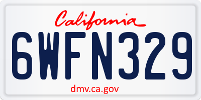 CA license plate 6WFN329