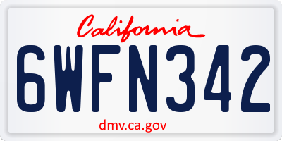 CA license plate 6WFN342
