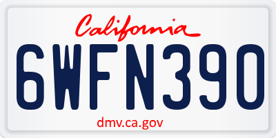 CA license plate 6WFN390