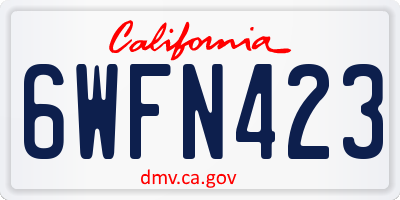 CA license plate 6WFN423