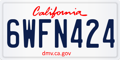 CA license plate 6WFN424