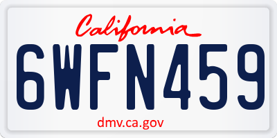 CA license plate 6WFN459
