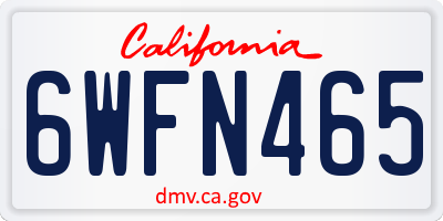 CA license plate 6WFN465