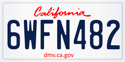 CA license plate 6WFN482