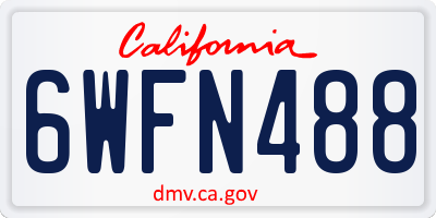 CA license plate 6WFN488
