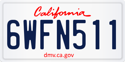 CA license plate 6WFN511