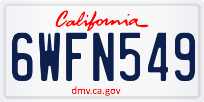 CA license plate 6WFN549