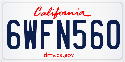 CA license plate 6WFN560