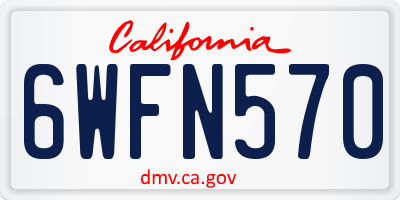 CA license plate 6WFN570