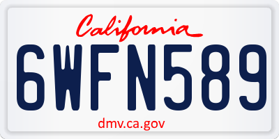 CA license plate 6WFN589