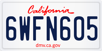 CA license plate 6WFN605