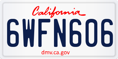 CA license plate 6WFN606