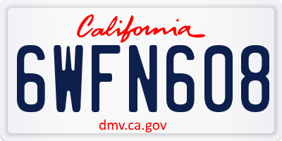CA license plate 6WFN608