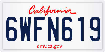 CA license plate 6WFN619