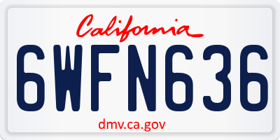 CA license plate 6WFN636