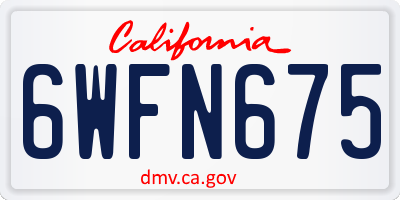 CA license plate 6WFN675