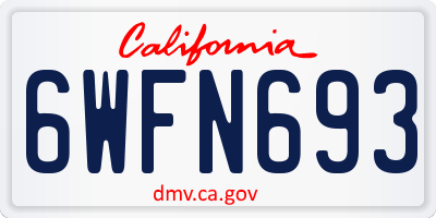 CA license plate 6WFN693