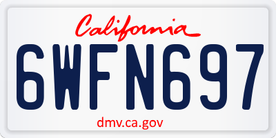 CA license plate 6WFN697