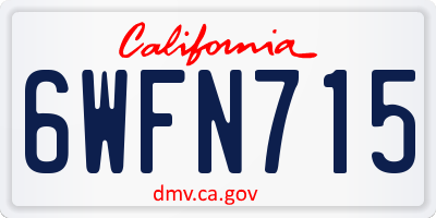 CA license plate 6WFN715