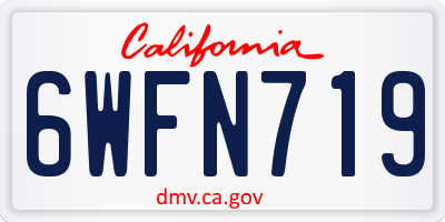 CA license plate 6WFN719