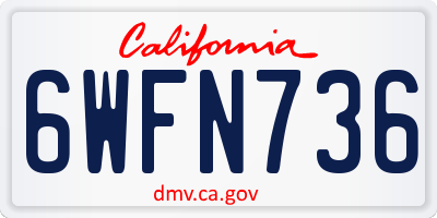 CA license plate 6WFN736