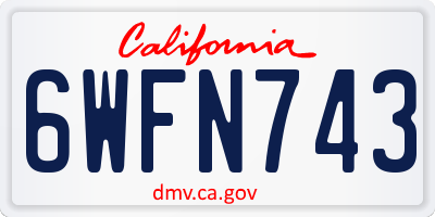 CA license plate 6WFN743