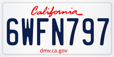 CA license plate 6WFN797