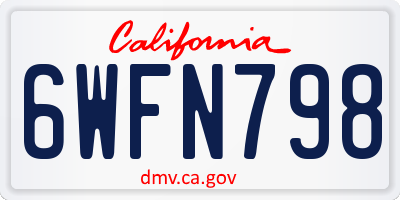 CA license plate 6WFN798