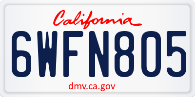 CA license plate 6WFN805