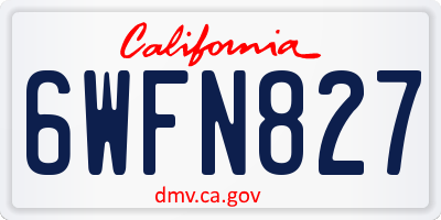 CA license plate 6WFN827