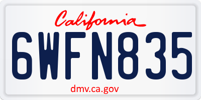 CA license plate 6WFN835
