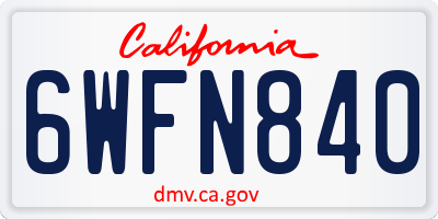 CA license plate 6WFN840
