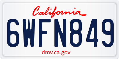 CA license plate 6WFN849