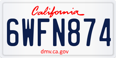 CA license plate 6WFN874