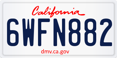 CA license plate 6WFN882