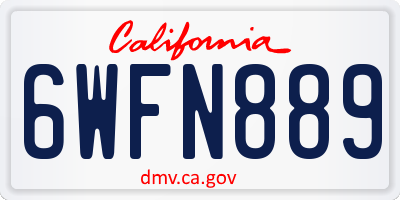 CA license plate 6WFN889