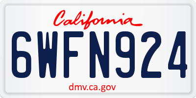 CA license plate 6WFN924