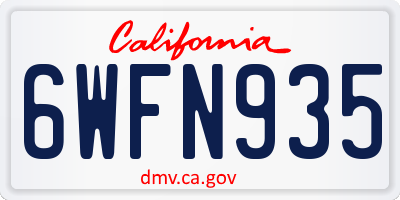 CA license plate 6WFN935