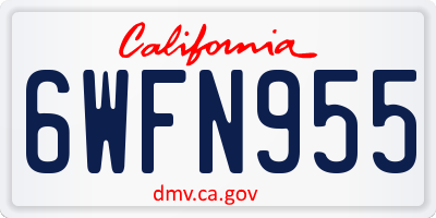 CA license plate 6WFN955