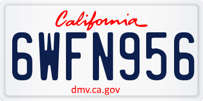 CA license plate 6WFN956