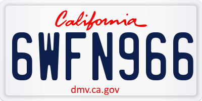 CA license plate 6WFN966