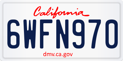 CA license plate 6WFN970